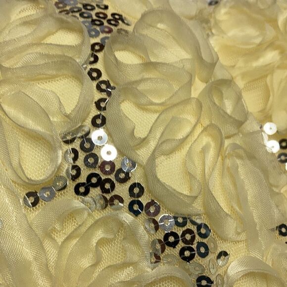 XTRADIONARY, Beaded Mesh Formal strapless,Sz9, Yellow, Sequins,pleats, Hand Wash - Picture 7 of 16